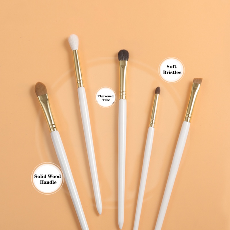 Bộ 5 Cọ Trang Điểm Phấn Mắt Lông Dê Cho Người Mới Bắt Đầu BJ5TZ