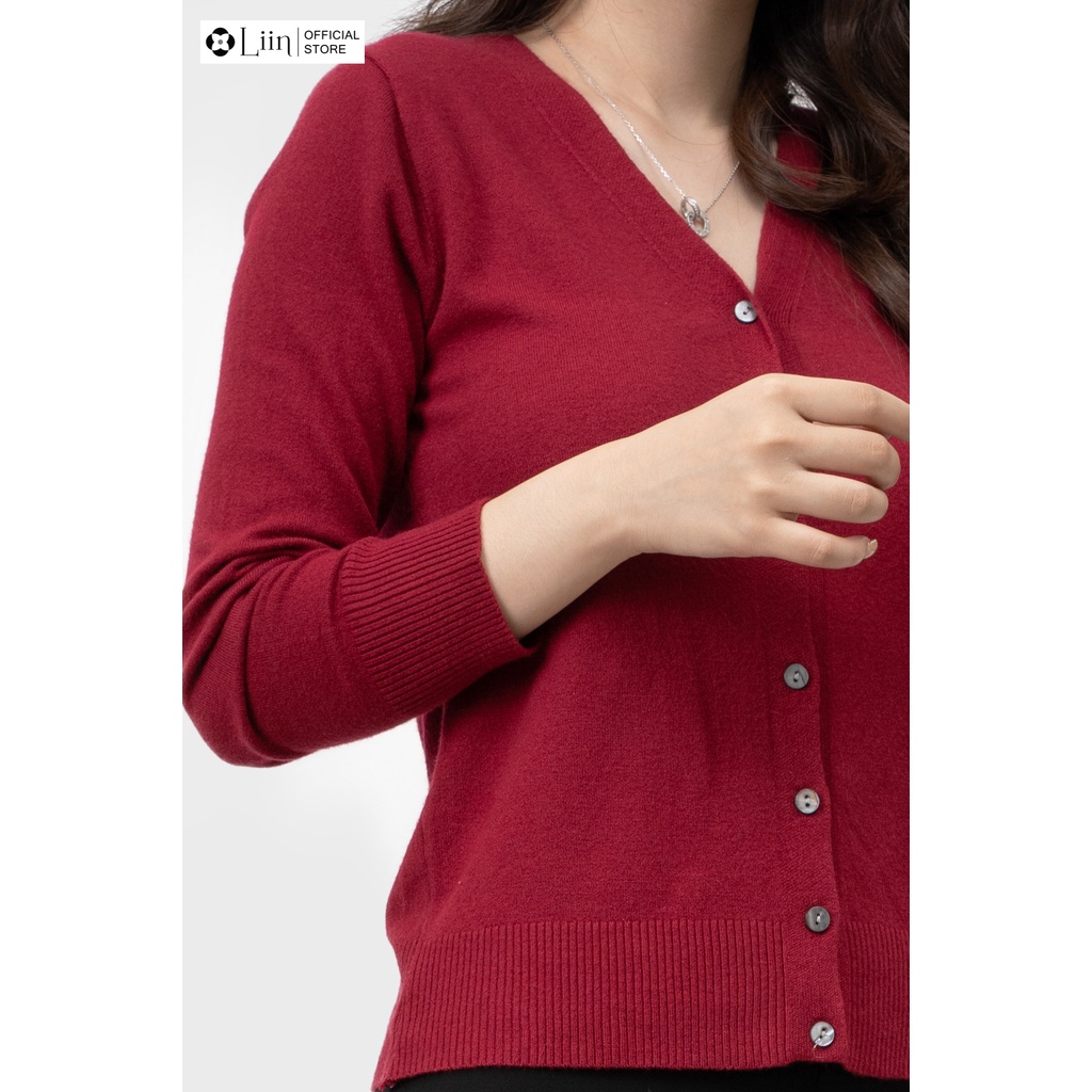 Áo cadigan nữ, len dài tay, basic màu trơn dày dặn đơn giản mà phong cách Liin Clothing A2211