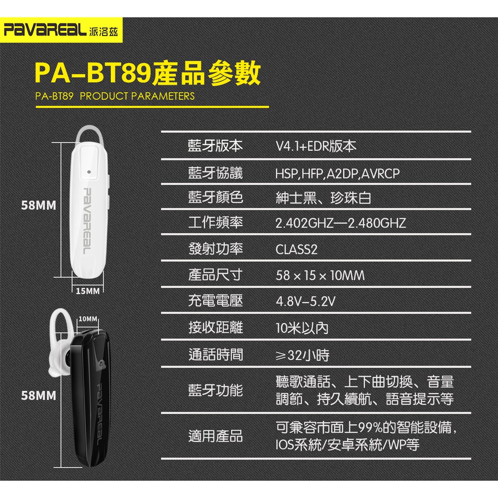 Tai Nghe Bluetooth Cao Cấp PAVAREAL BT89 (Chống Khử Âm Ồn Khi Chạy Xe)