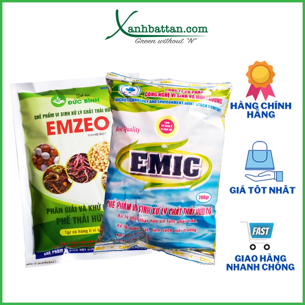 Bộ 6 Gói Emzeo Emic Khử Mùi Hôi, Ủ Đậu Tương, Ủ Phân Gà, Ủ Rác Thải Và Ủ Phân Bón