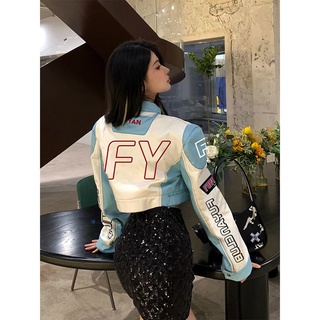 National trend retro locomotive baseball suit jacket women's spring new style ins Chao brand spicy girls fried street short jacket jacket