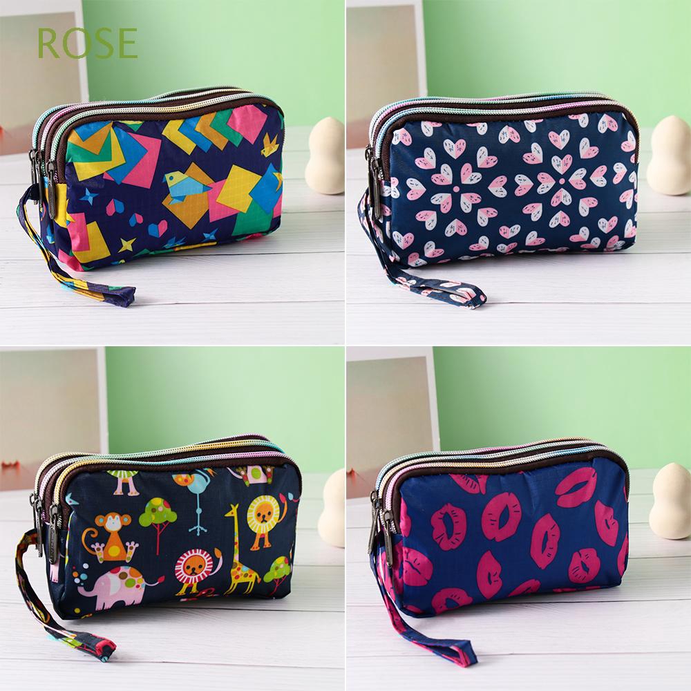 Túi cầm tay nhỏ họa tiết hoa dùng để đựng thẻ tiền xu kiểu dáng thời trang cho nữ