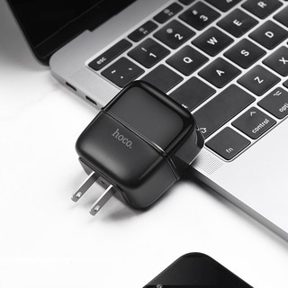 Củ sạc nhanh HOCO C77 2 cổng kèm cáp iPhone 