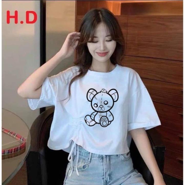 Áo style CROTOP sexy hình gấu rút eo xinh, cực tôn dáng