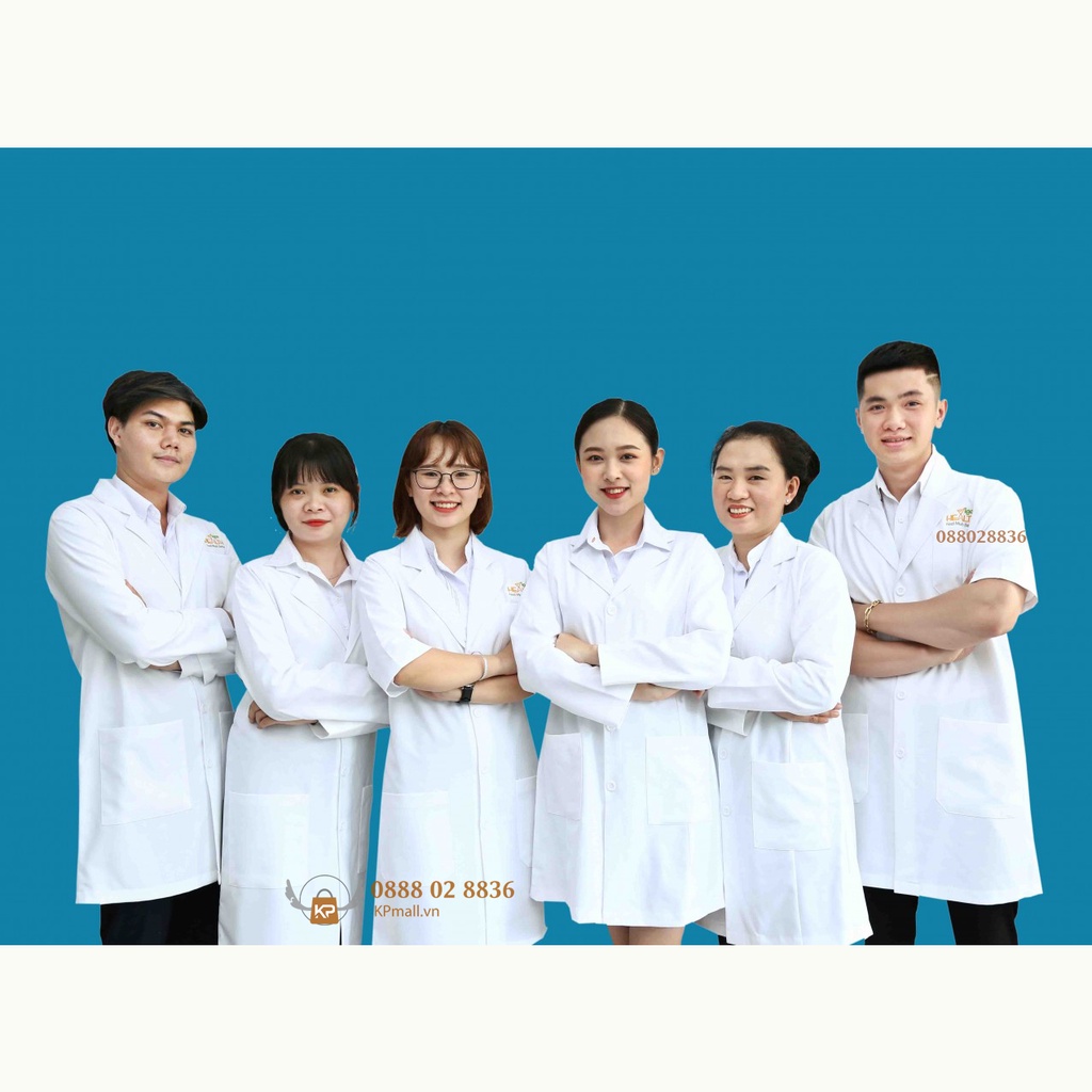 Áo Blouse trắng choàng Bác sỹ - áo choàng blu phòng thí nghiệm, phóng khám, nha khoa, thẩm mỹ viện, spa
