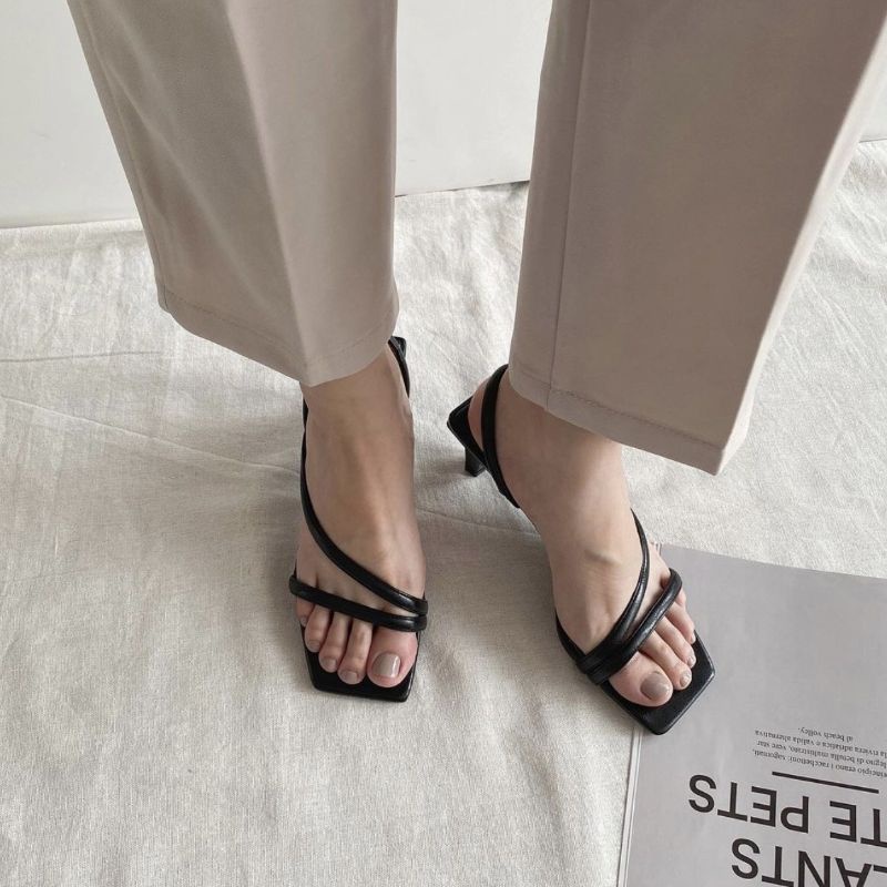 Sandal cao gót nữ quai mảnh gót nhọn 7cm