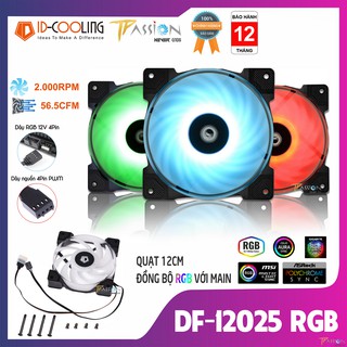 Quạt fan case 12cm id-cooling df-12025 rgb - quạt thổi radiator, case, sức gió lớn, rgb đa màu tuyệt đẹp