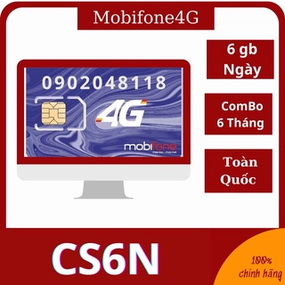 [Giao hàng 1h - Hà Nội ] Sim 4g Mobifone CS6N 6GB/NGÀY TỐC ĐỘ CAO, SỬ SỤNG 6 THÁNG KO CẦN NẠP TIỀN
