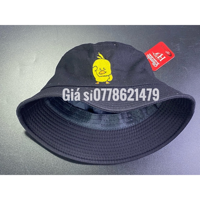 Mũ bo bucket 2 lớp 1 mặt thêu mặt heo  +  cá tính thời trang