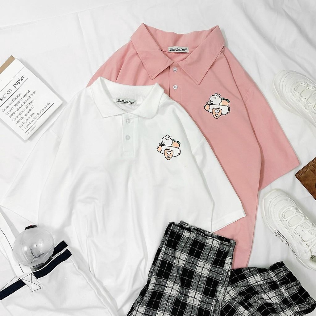 Áo Cổ Trụ Polo Chất Thun Mềm Sang Xịn Mịn In Hình Sticker Biết Bay Phong Cách Hàn Quốc Trẻ Trung   TTQ0308