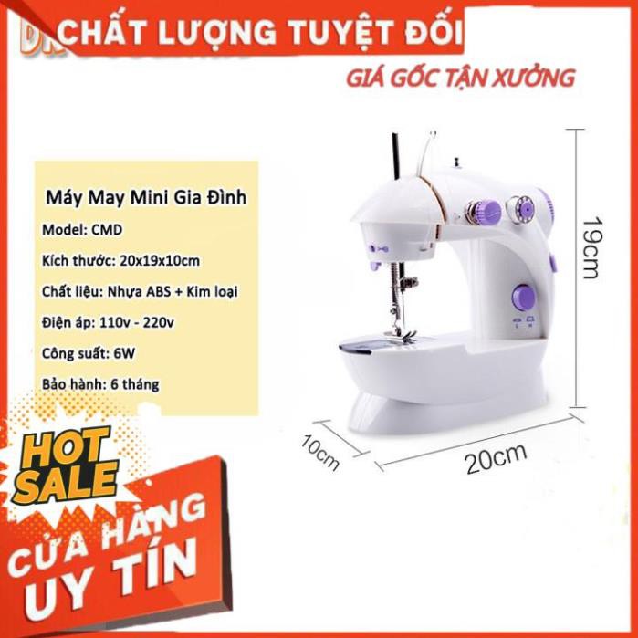 [ Bảo hành 6 tháng] Máy may mini máy khâu mini CMD có đèn led may thêu vá tại gia đình rất tiện dụng