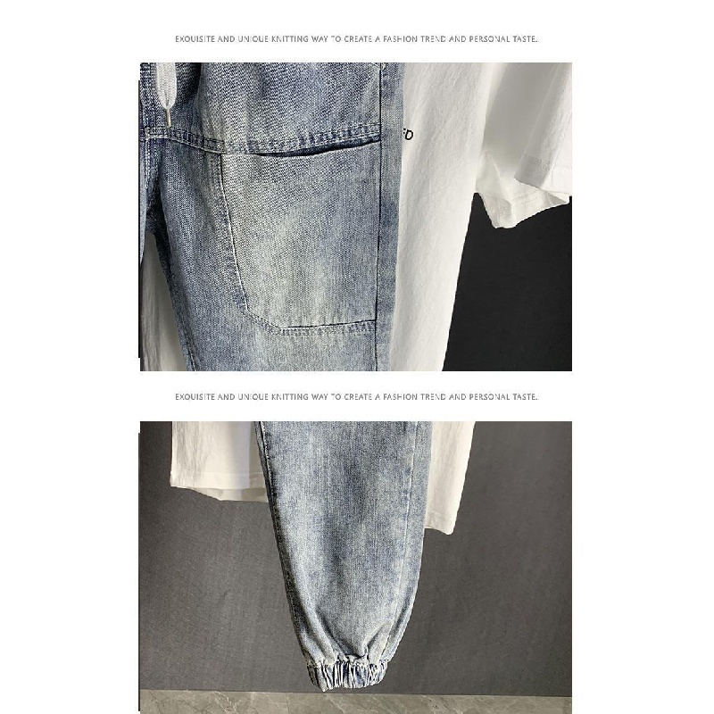 Quần Jeans Dây Rút Dáng Rộng Dài Đến Mắt Cá Chân Thời Trang Nam Harlan