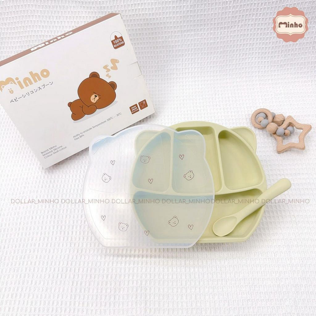 Khay ăn dặm 4 ngăn có kèm nắp silicone