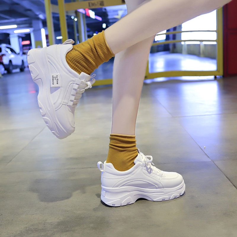Giày thể thao cao cấp nữ sinh đế dày phiên bản hàn quốc, Sneaker nữ ôm chân nhỏ gọn thời trang