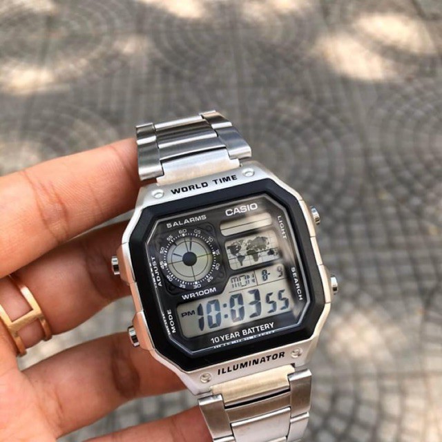 K Đồng Hồ Nam Casio AE-1200WHD-1AVDF Dây kim khí - Pin mạnh mẽ - chống nước 3atm. Trẻ trung năng động_TIGER98_SHOP 4 23