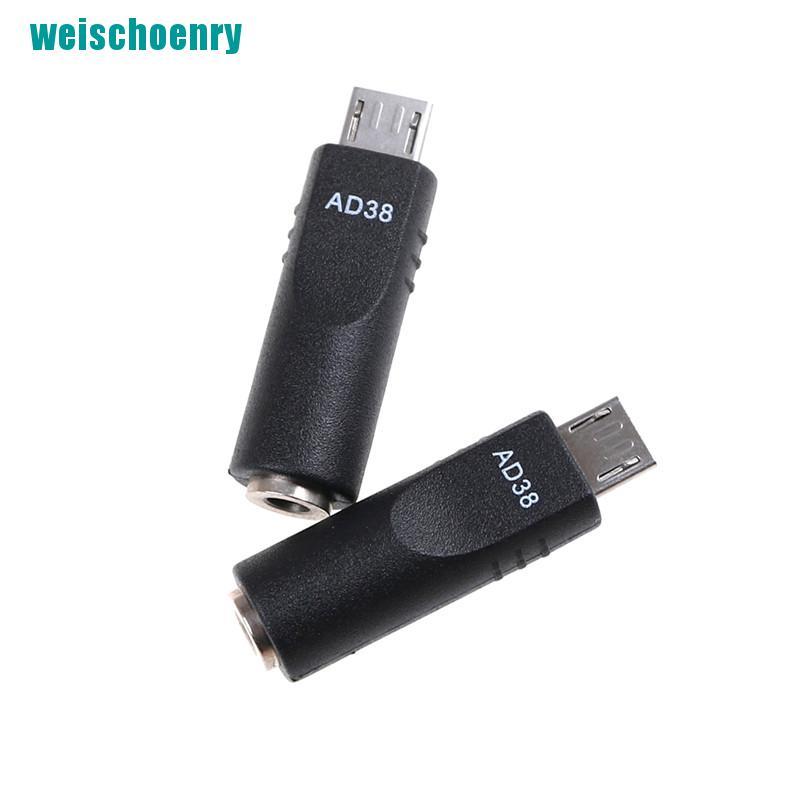 2pcs 3.5mm X 1.1mm Female To Micro Usb 5 Pin Male Dc Converter Adapter