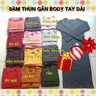 Đầm body thun gân