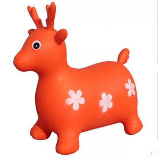 [Tặng bơm] Thú nhún bơm hơi loại to - Tuần lộc nhún Không nhạc Mina shop