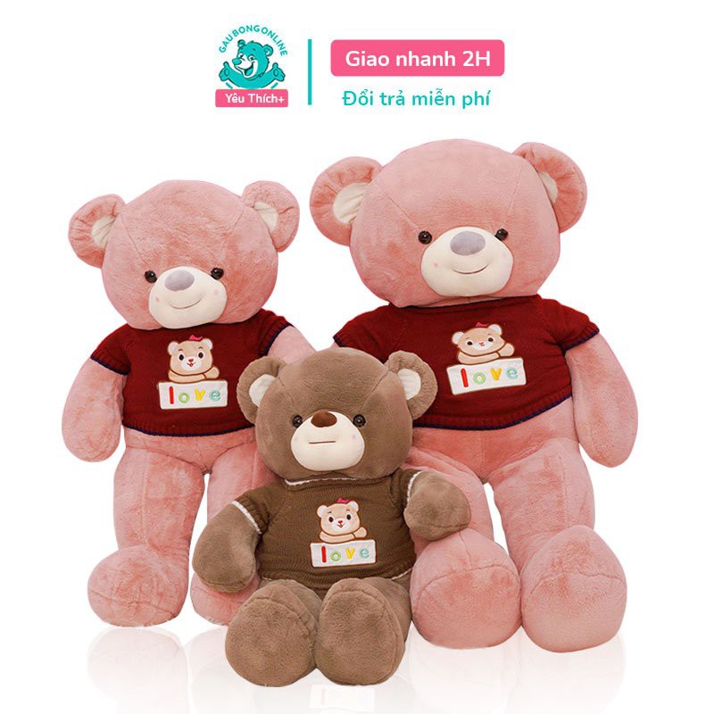 Gấu Bông Teddy Áo Len Gấu Love Cao Cấp Gấu Bông Online