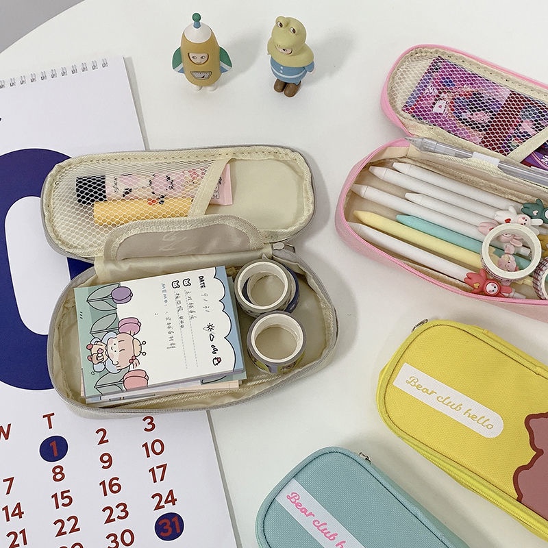 Túi Đựng Bút Bằng Vải Canvas Cỡ Lớn In Hình Động Vật Hoạt Hình Dễ Thương Dành Cho Nữ Sinh | BigBuy360 - bigbuy360.vn