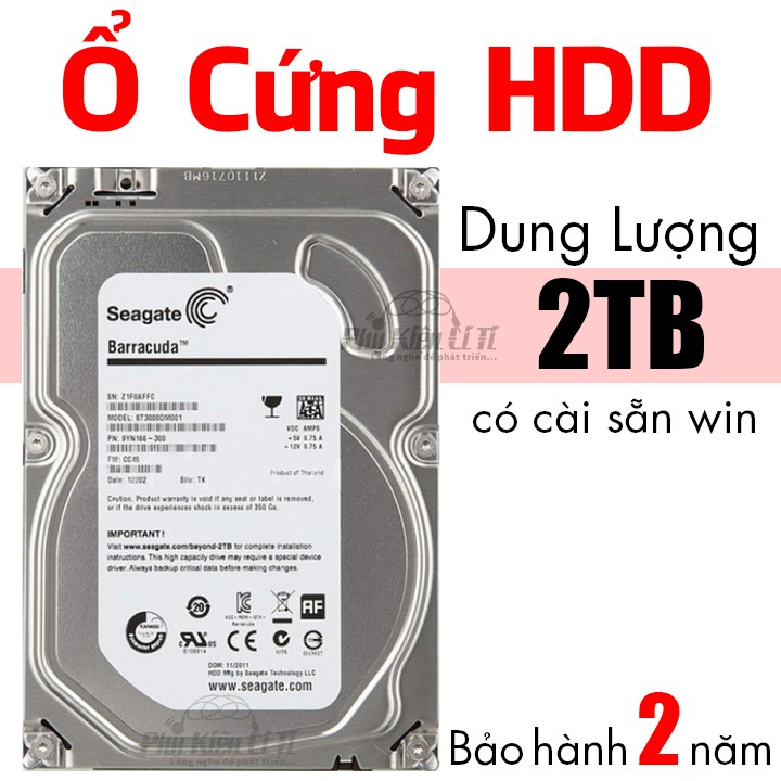 Ổ cứng máy bàn hdd seagate 2TB cài sẵn win bảo hành 2 năm