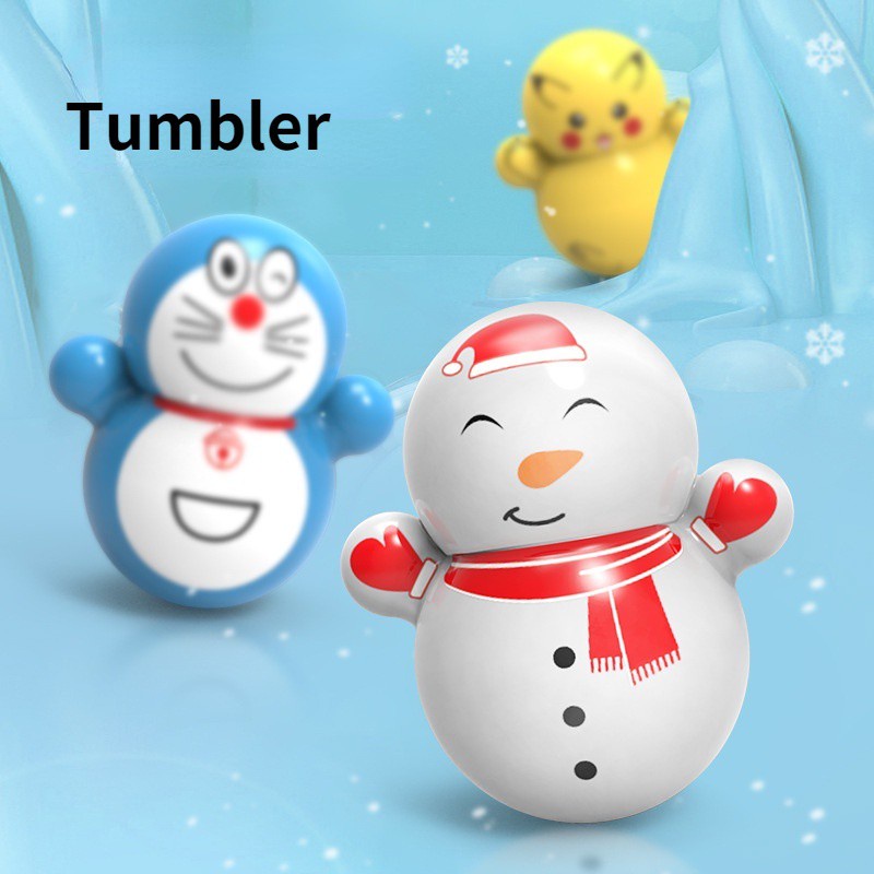 10 gói Lật Đật Đồ Chơi Hình Người Mập Hoạt Hình Màu Xanh Dương Mini Dành Cho Trẻ Em