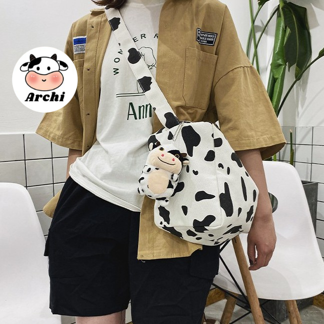 Túi đeo chéo họa tiết bò sữa Hot Style