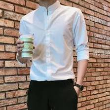 ÁO Sơ Mi Nam Trắng Trơn Đen Trơn Chất Cotton Dài Tay AH122 XUMON SHOP Đẹp