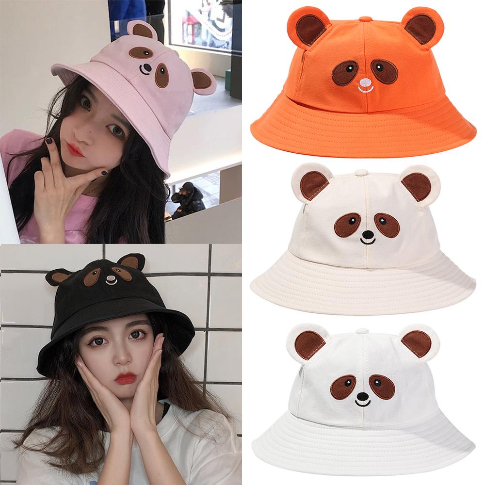 Mũ Bucket Chống Nắng Vải Cotton In Hình Gấu Trúc Thời Trang Cho Nam Và Nữ
