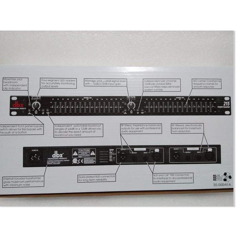 Lọc âm equalizer dbx 215 chuẩn loại 1