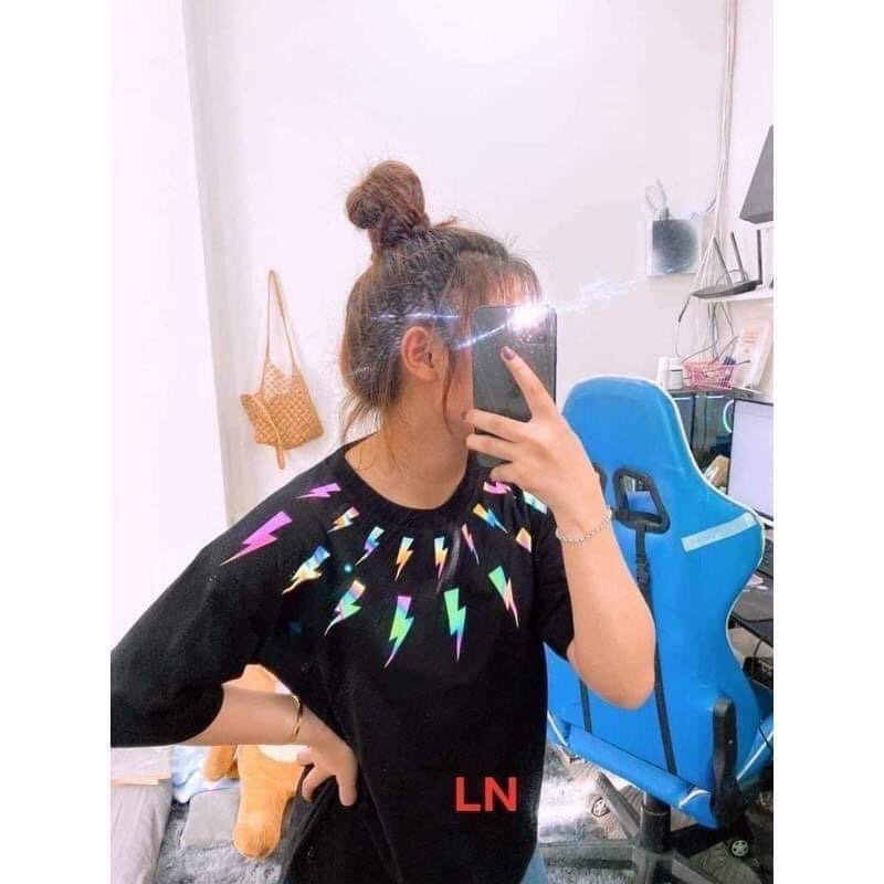 áo thun nam nữ phản quang tia set vòng cổ LN35-45