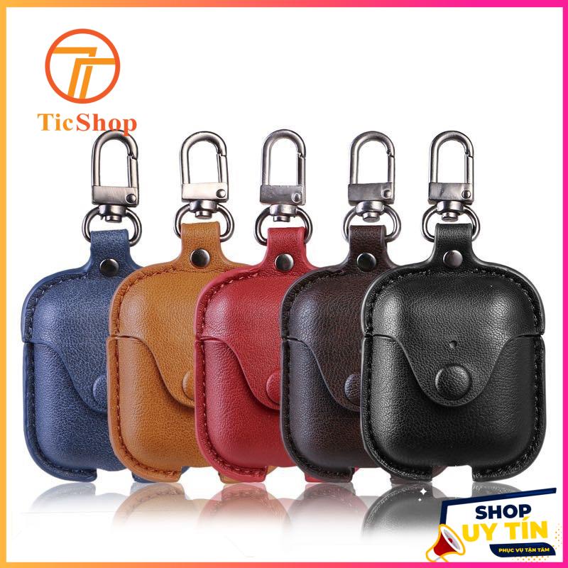 BAO DA BẢO VỆ CHO AIRPOD 2 VÀ 1 KÈM MÓC KHÓA THỜI TRANG SANG TRỌNG