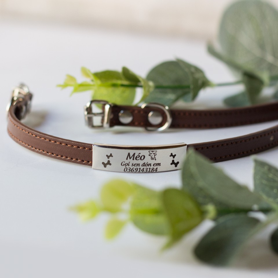 Vòng Cổ Chó Mèo Pet Tag Khắc Tên Inox Theo Yêu Cầu