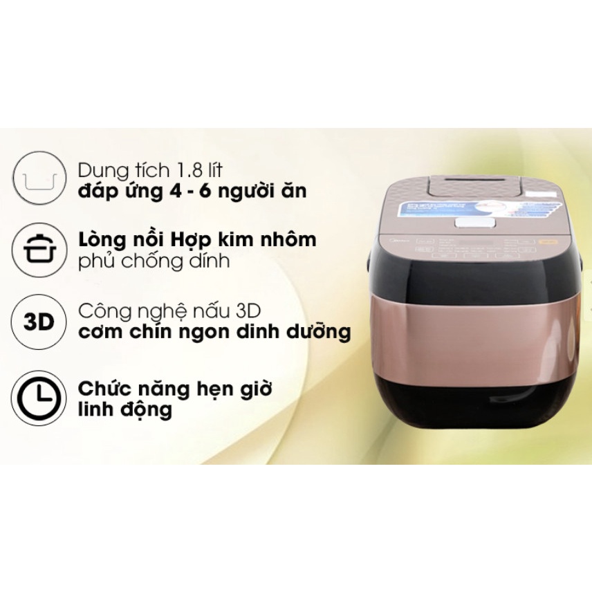 Nồi cơm điện tử Midea 1.8 lít MB-FS5006