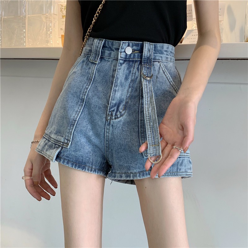 Quần Short Denim Nữ Lưng Cao Phong Cách Hàn Quốc | BigBuy360 - bigbuy360.vn