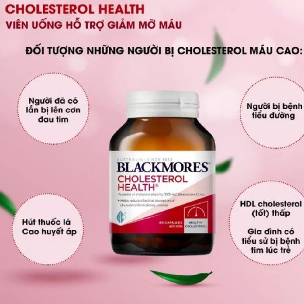 Viên uống Blackmores Cholesterol Health của úc 60 viên giảm mỡ máu, giúp duy trì mức cholesterol khỏe mạnh