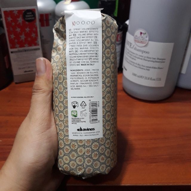 XỊT MUỐI BIỂN LÀM DÀY VÀ TĂNG ĐỘ PHỒNG CHO TÓC DAVINES SEA SALT SPRAY 250ml