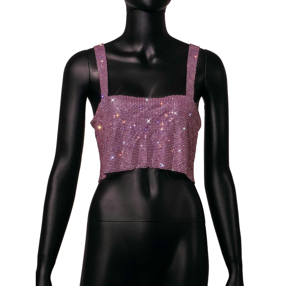 DUNEA Áo ống dây xích kim loại thời trang cá tính cho nữ