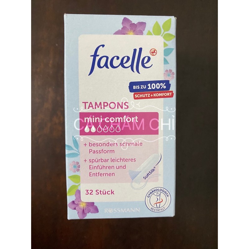 Tampon Facelle mẫu mới mini 2 giọt 32 chiếc - tampons chuẩn Đức