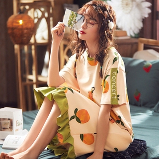 Đầm Ngủ Ngắn Tay Form Rộng Phong Cách Hàn Quốc Dành Cho Mẹ Bầu