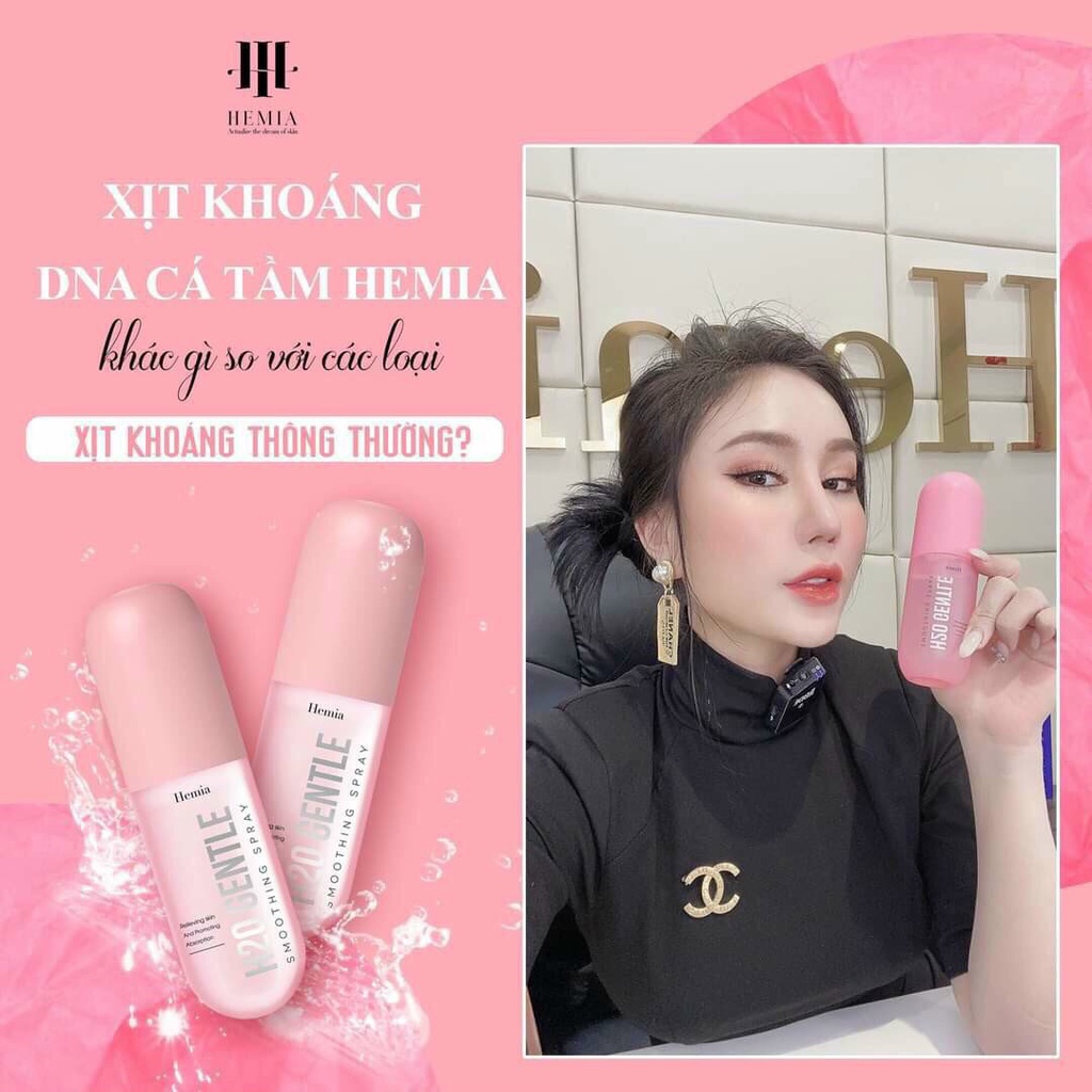 Chính Hãng💥Xịt khoáng Hemia Hàn Quốc căng bóng DNA cá tầm H20 gentle cấp ẩm, làm dịu da, bảo vệ lớp trang điểm | BigBuy360 - bigbuy360.vn