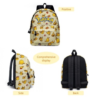 Pokemon kids backpack student backpack Pikachu backpack Camping bag pet elf bundle pocket gift lightweight fashion canvas backpack cute cartoon drawstring bag pencil case
