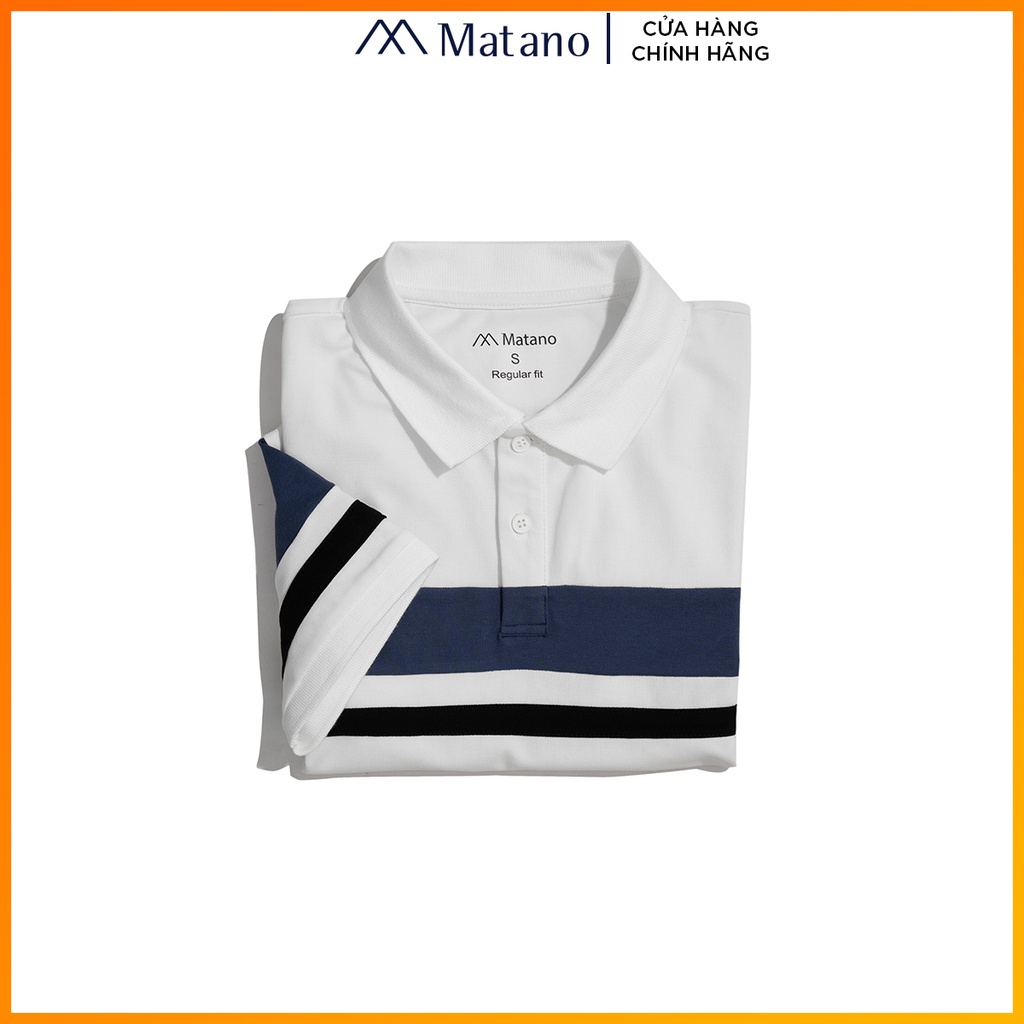 Áo thun polo nam trắng có cổ đẹp MATANO - Áo phông polo nam cổ trụ vải cá sấu cotton hàng hiệu phối màu lịch lãm PO042 | BigBuy360 - bigbuy360.vn