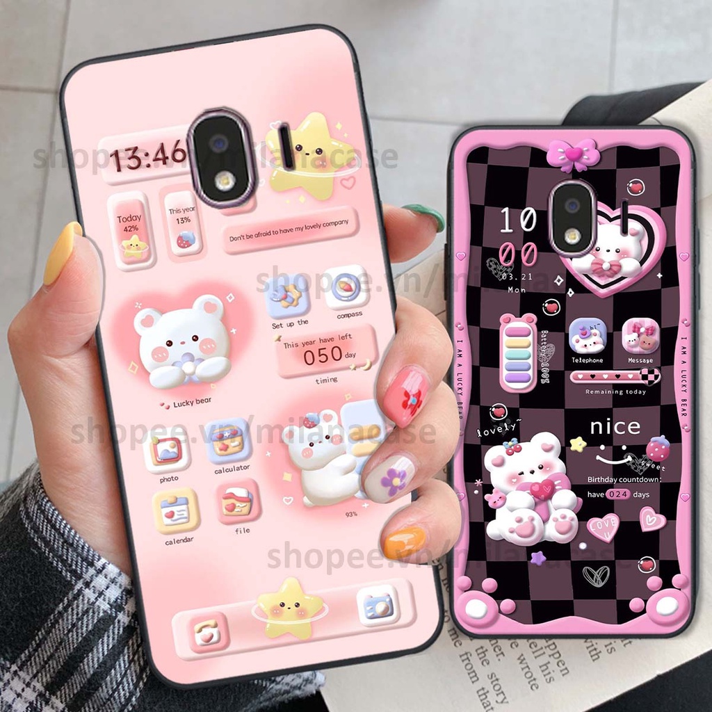 Ốp Samsung J4 2018 hình đồng hồ icon gấu mèo cute cực dễ thương ngộ nghĩnh