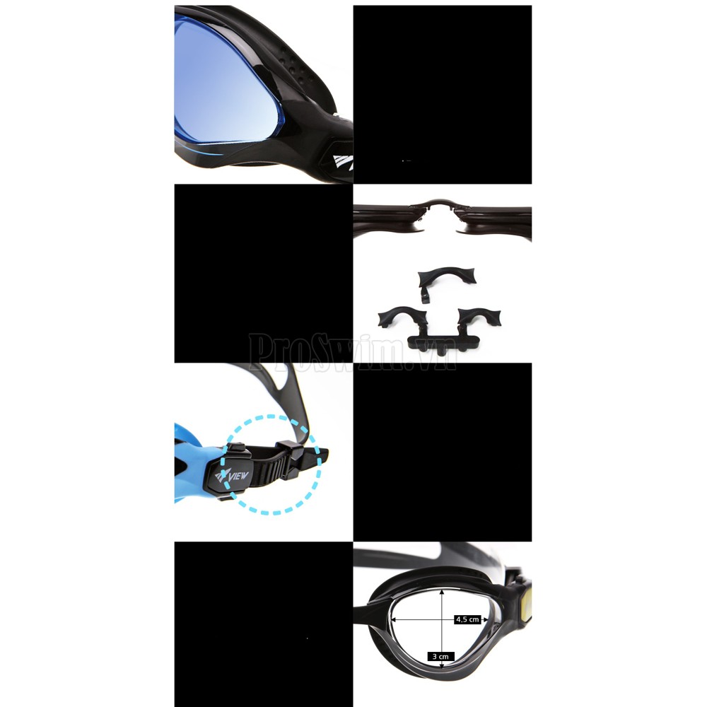 Kính Bơi Sản Xuất Tại Nhật View Delfina Góc Rộng VIEW V2000ASA V2000SA