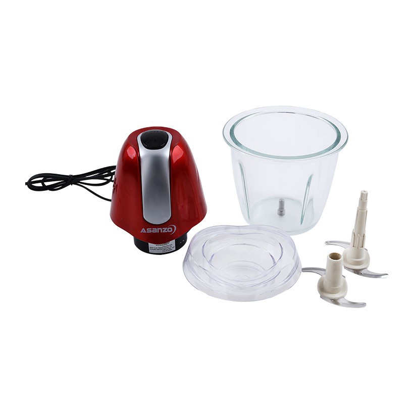 Máy xay thịt thủy tinh 02 lưỡi dao kép Asanzo AMG-15A 600W  - Hàng Chính Hãng Bảo Hành 12 Tháng
