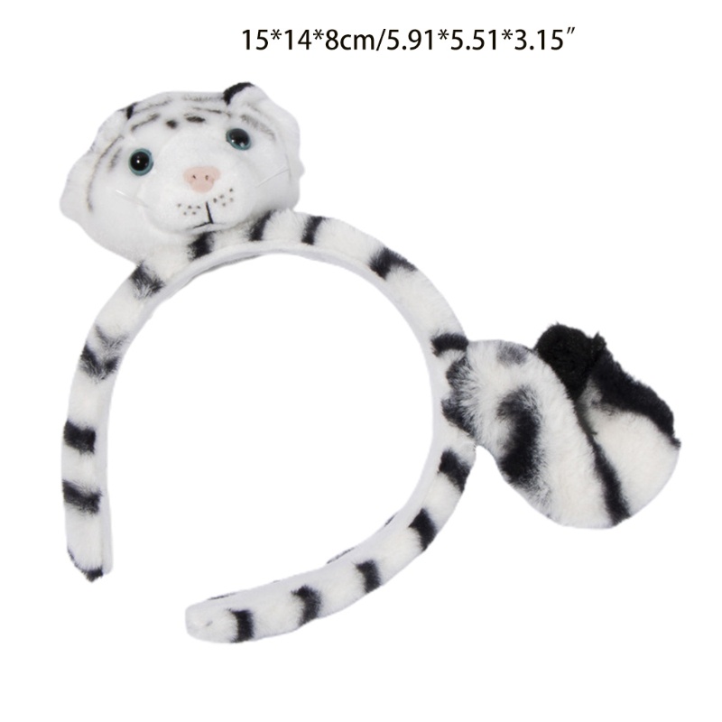 Flgo Băng Đô Cài Tóc Hình Tai Hổ Hoạt Hình Bằng Vải Lông Làm Đạo Cụ Chụp Ảnh Halloween