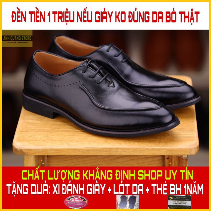 Giày da nam công sở da bò nguyên tấm bảo hành 1 năm GT22