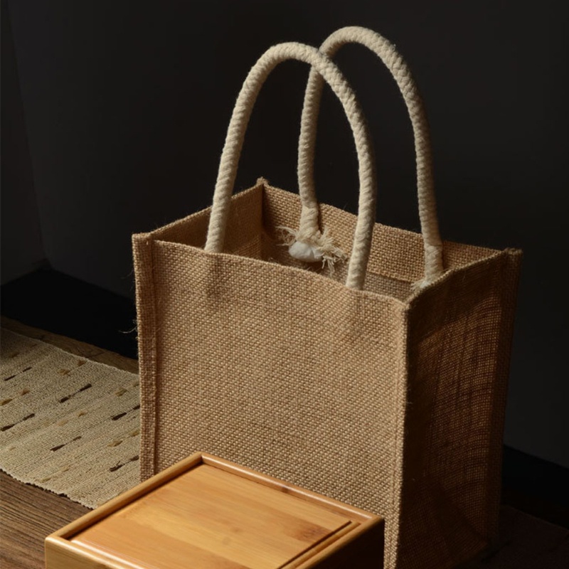 Túi Mua Sắm Bằng Sợi Đay Có Thể Tái Sử Dụng Với Tay Cầm Trang Trí Nghệ Thuật