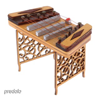[Predolo] Nhạc Cụ Đồ Chơi Búp Bê Phong Cách Cổ Điển Âm Dươngqin Dulcimer Tỉ Lệ 1 / 12